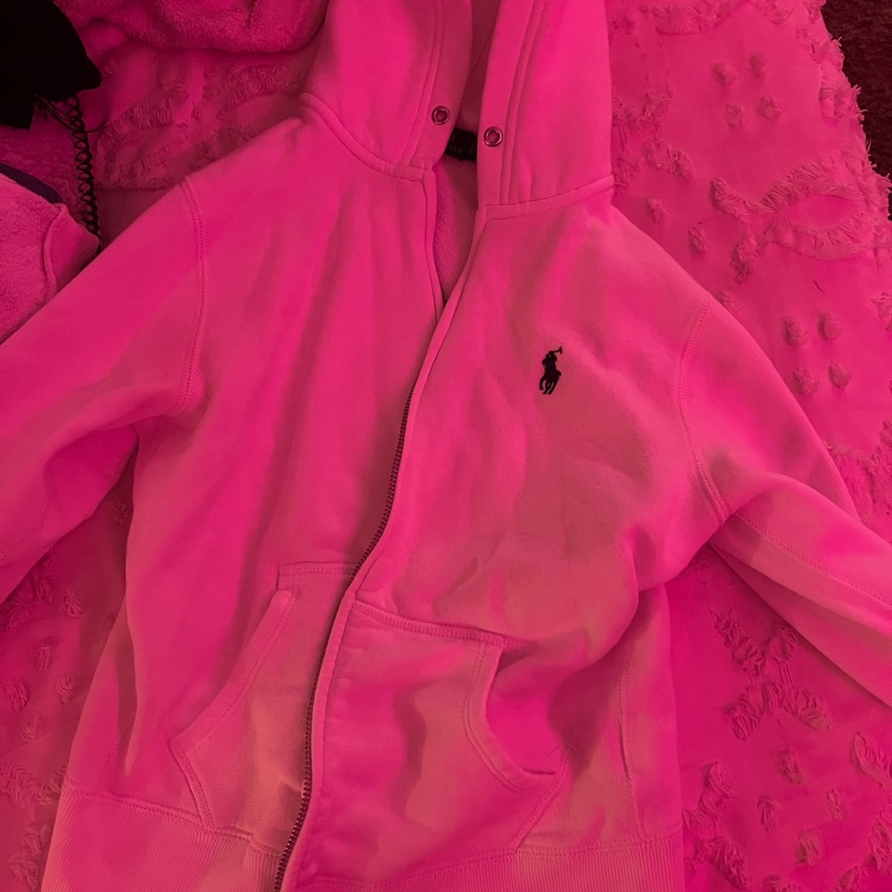 women’s white polo ralph lauren zip up 
size xs